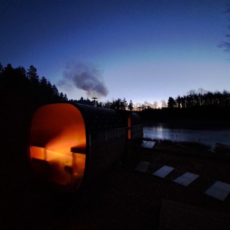 Sauna, aften, solnedgang