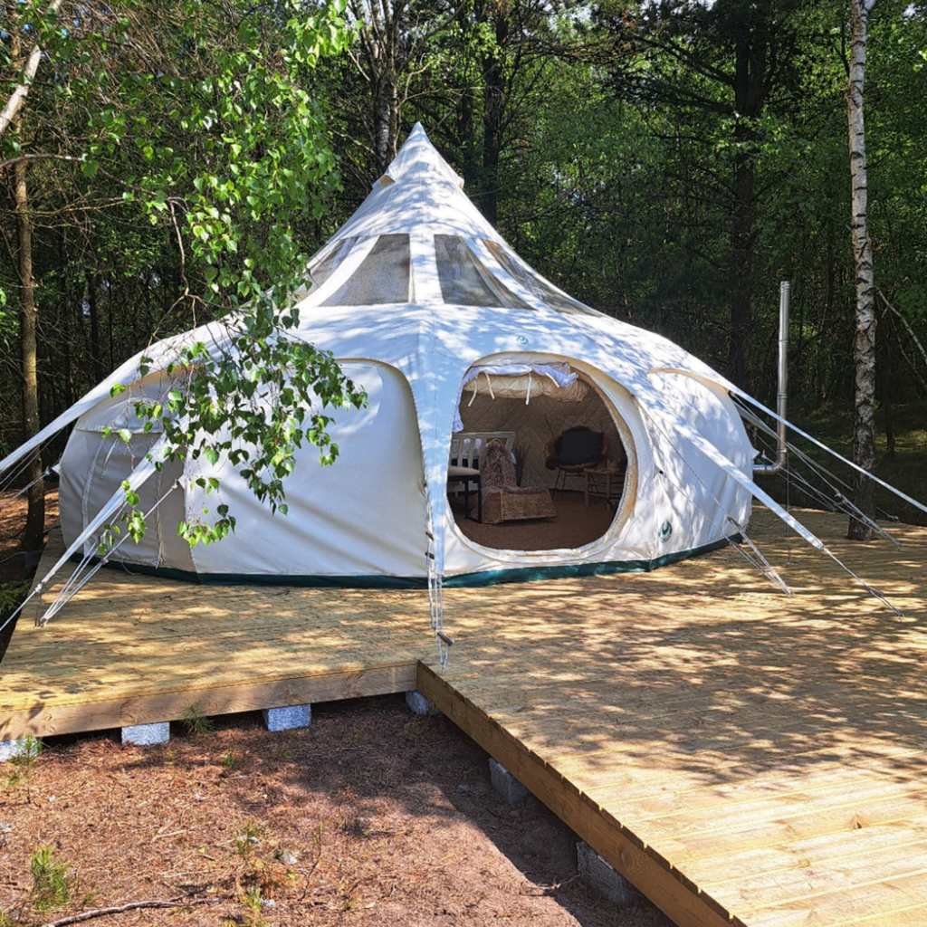 Glamping, telt, skov, natur